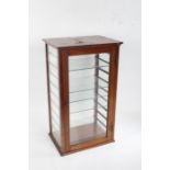 Small glazed mahogany display cabinet, the interior with five glass shelves, 31cm wide, 53cm high,