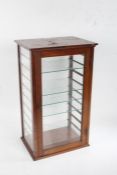 Small glazed mahogany display cabinet, the interior with five glass shelves, 31cm wide, 53cm high,