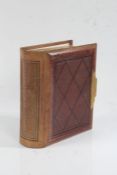 Victorian carte de visite album, with part contents of cards, housed in brown leather album