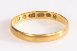 22 carat gold wedding band, ring size M, 1.5g