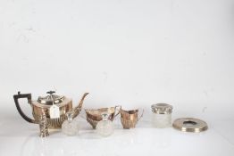 Silver, various dates and makers, to include two silver lidded glass scent bottles, pepperette