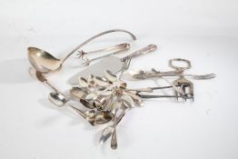 Silver and plated ware, various dates and makers, to include coffee and teaspoons, sugar tongs,