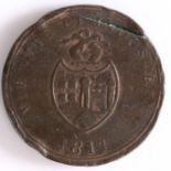 British Token, copper penny, 1811, B & B COPPER CO PAYABLE AT BRISTOL SWANSEA AND LONDON ONE