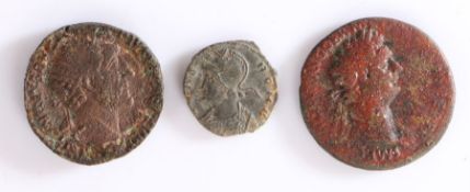 Roman, Domitian Dupondius, Antonninus Pius and Commem issue, (3) Steve Cornelius Collection