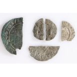 Cut or broken coins, to include Henry II, John or Henry III cut Halfpenny, Elizabeth I Penny,