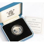 Royal Mint United Kingdom silver proof one pound coin 1995, the reverse with dragon representing