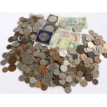 Collection of coins, to include Crowns, Half Crowns and lower denominations, some earlier coins,