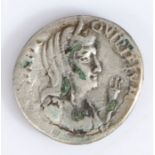 Roman Civil War Denarius (AD 68-69) VESTA PR QVIRITIVM, Reverse FIDES EXERCITVVM Steve Cornelius