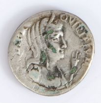 Roman Civil War Denarius (AD 68-69) VESTA PR QVIRITIVM, Reverse FIDES EXERCITVVM Steve Cornelius