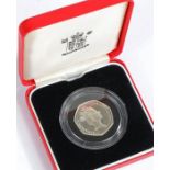 Royal Mint silver proof fifty pence 1997, cased