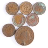 USA coins, to include One Cent, 1834, 1883 x 2, 1898, 1889, 1890 and 1900, (7)