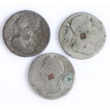 Tin farthings, to include Charles II and James II, (3)