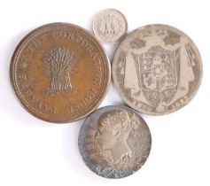 British Coins, to include a George IIII half Crown, a Queen Victoria 1/12 pence 1843,  Queen