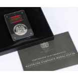Silver replica of the Waterloo medal 1815, cased