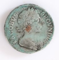 James II (1685-1688) Tin Farthing with copper plug  Steve Cornelius Collection