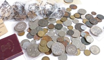 Collection of coins, to include a 1889 Half Crown, South Africa 2 1/2 Shillings 1894 and further