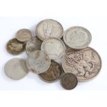 Collection of coins, to include Victoria Crown, 1892, Florins, 1 South African Shilling, etc, (qty)