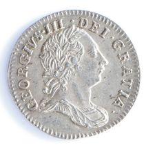 George III Three Pence, Young bust, 1762