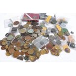 Collection of Jettons, Tokens and coins, to include Roman examples, Edward III penny, Toy money