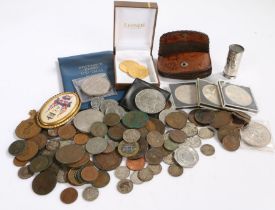 Collection of coins, to include Crowns, various lower denominations, Decimal set, Victoria Three