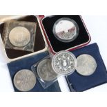 Six Elizabeth II coins to include two coronation crowns 1953, two silver wedding 1972 crowns, two