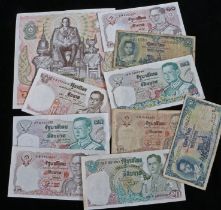 Collection of bank notes from Thailand