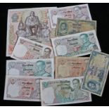 Collection of bank notes from Thailand