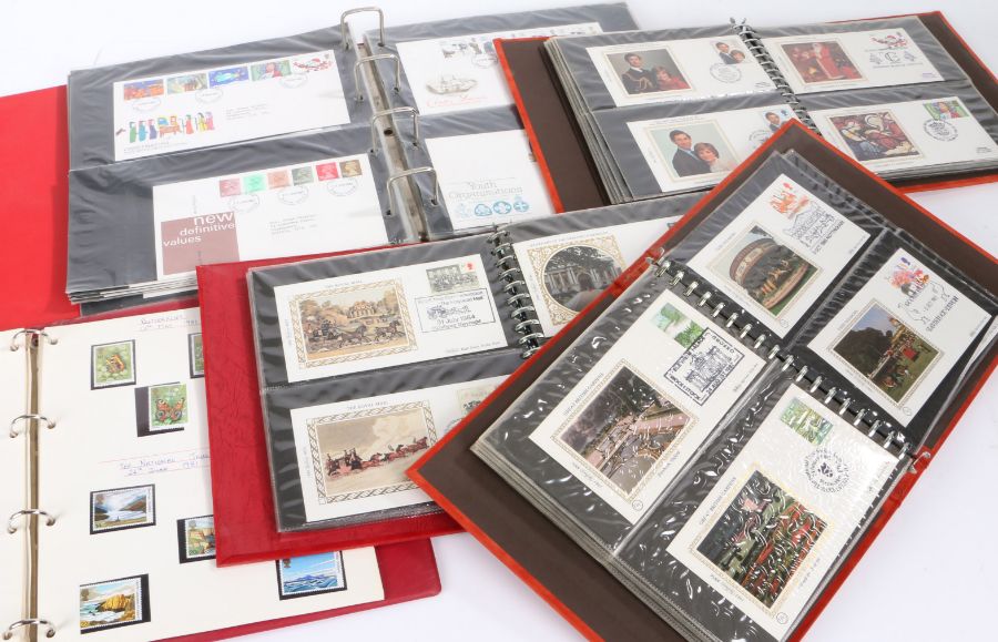 Stamps, Royal Mail and Banham silk FDC's, housed in five albums (5)