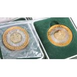Queen Elizabeth II Golden jubilee 2002 coins, cased (2)