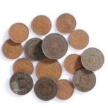 Collection of coins, to include Victorian Ceylon coins, St Helena Half Penny 1821, Straits