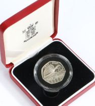 Royal Mint silver proof fidty pence piece 2000, commemorating public libraries, cased