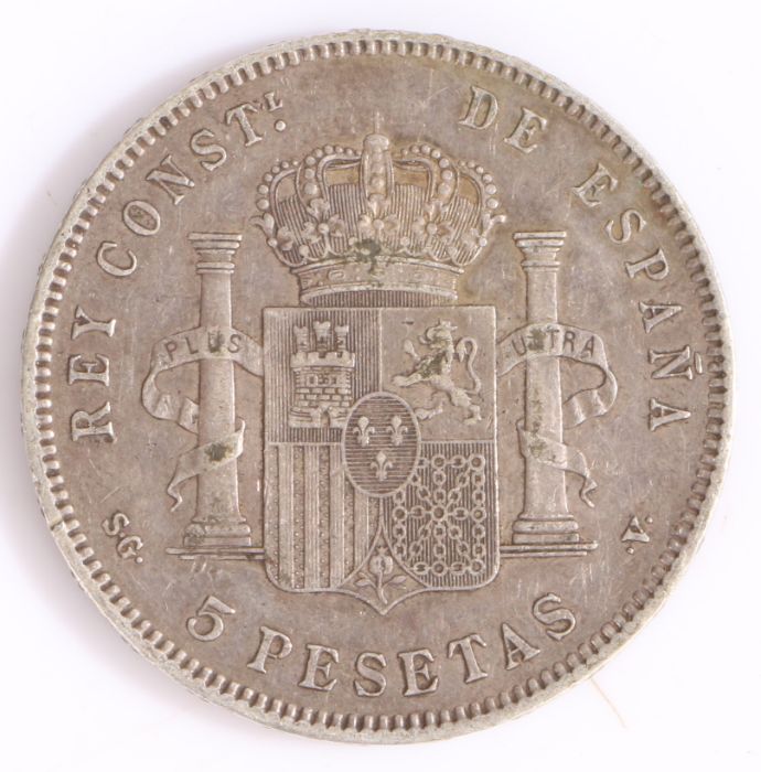 Spain, Alfonso XIII, 5 Pesetas 1897 - Bild 2 aus 2