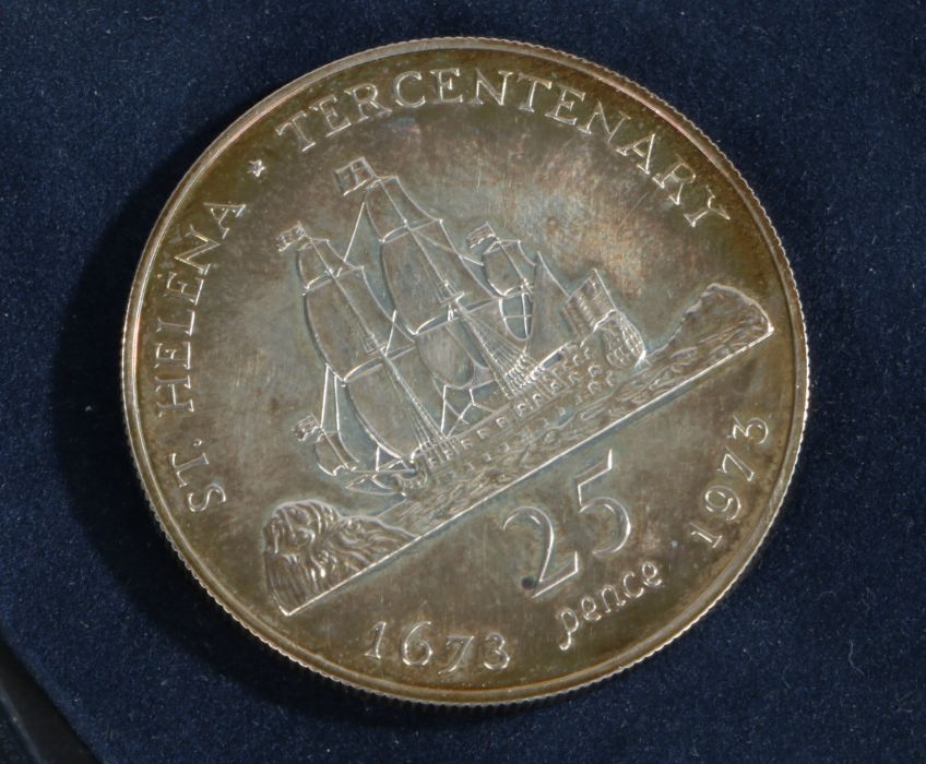 St Helena Tercentenary 1673-1973 25 pence coin