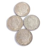 USA, four One Dollar coins, 1921 x 3, 1922 x 1, (4)