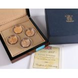 Royal Mint Gold Proof Four Bridges Series, 2004-2007, each struck in 22 carat gold, cased with