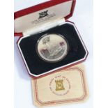 Pobjoy Mint Isle of Man silver proof crown commemorating the centenary of the horse tram 1976