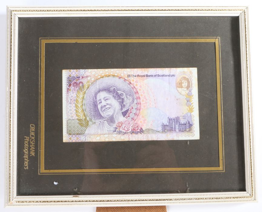 Royal Bank of Scotland £20 note commemorating the 100th birthday of Queen Elizabeth the Queen Mother