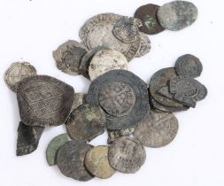 Collection of hammered coins, Shillings and Pennies, other denominations, some clipped, Edward to