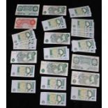 British bank notes including one pound and ten shilling note (qty)