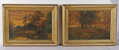 English School (late 19th/early 20th century) A pair of Hampstead views: 'Autumn, 1899' and 'Lake