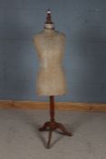 Tailor's dummy on mahogany stand, 160cm tall