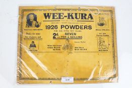 Advertising/sales panel for "WEE-KURA 1926 POWDERS", 31.5cm x 24.5cm