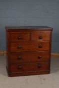 Victorian mahogany chest, fitted two short over three long drawers, 96cm wide, 103cm high, 47cm