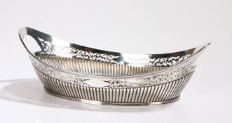 Late Victorian silver basket, Sheffield 1891, maker Edmund Bell, retailed by Walker & Hall, the oval