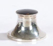 George V silver and tortoiseshell inkwell, London 1919, makers mark rubbed, the circular