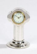 Art Nouveau silver desk timepiece, Birmingham 1908, maker Henry Clifford David, the shaped case