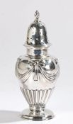 George V silver sugar castor, Chester 1908, maker Sharman D Neill Ltd. the pierced top section