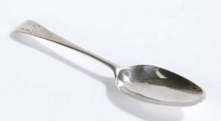 George III low mark silver tablespoon, London 1769, maker Thomas Evans & George Smith III, the old