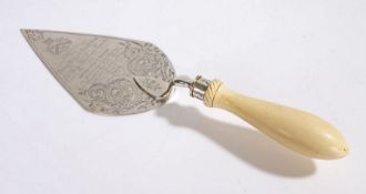 Victorian silver presentation trowel, London 1867, make H J Lias & Son, retailed by Joseph Pike, 138