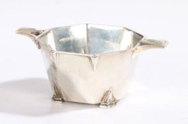 George V Art Deco silver sugar bowl, Birmingham 1934, maker Charles S. Green & Co Ltd. with